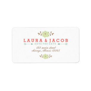 Floral Green Save the Date Label