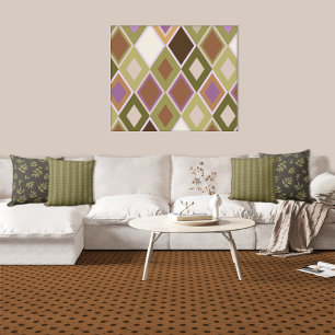 Floral Green Wisteria Leaves Tossed on Brown Cushion
