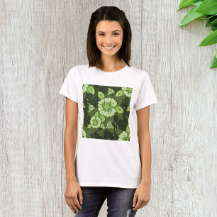 Floral Green Womens T-Shirt