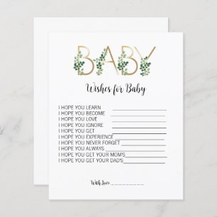 Floral Greenery Baby Shower Wish For Baby Advice 