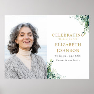 Floral Greenery Celebration of Life Welcome Sign
