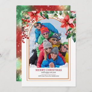 Floral Greenery Create your Own Custom Photo Holiday Card