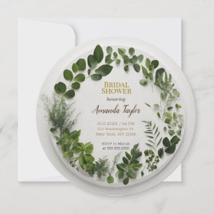 Floral Greenery Elegant Bridal Shower Invitation