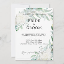 Floral Greenery Elegant Wedding Invitation