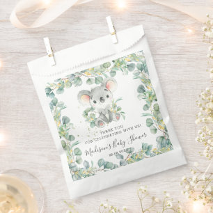 Floral Greenery Koala Baby Boy Shower Birthday Favour Bags