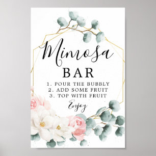 Floral Greenery Mimosa Bar Sign