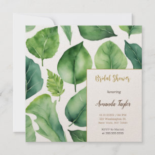 Floral Greenery Minimal Calligraphy Bridal Shower Invitation