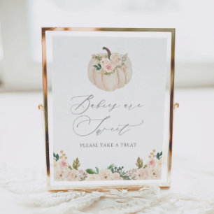 Floral Greenery Pumpkin Baby Shower Treats Sign