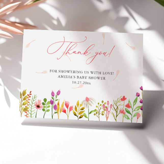Floral Greenery Rustic Baby Shower Thank You Card (Creator Uploaded)