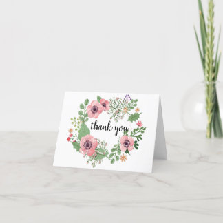 Floral Greenery Thank You Cards