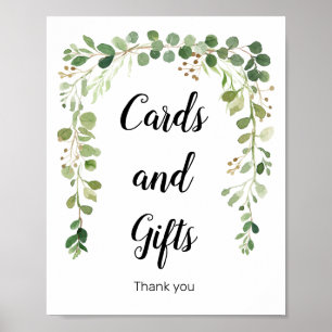 Floral Greenery Watercolor Cards and Gifts Sign