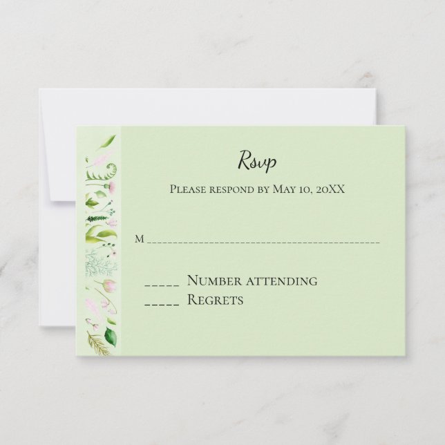 Floral Greenery Wedding RSVP (Front)