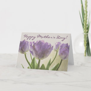 Floral greeting card for Mother's Day tulips