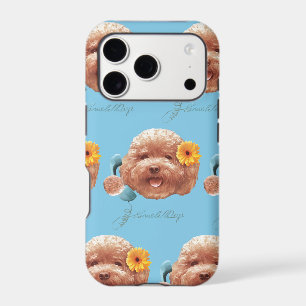 Floral Greeting: Smiling Toy Poodle Selfie Art