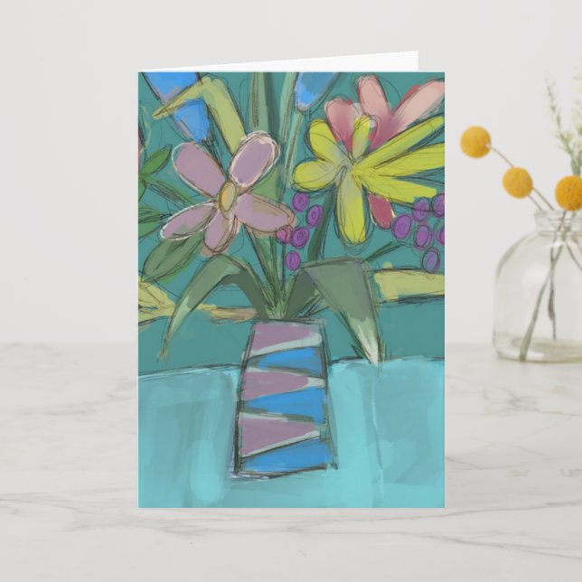 Floral greetings card, any occasion.  thank you card (Front)