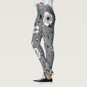 Floral Grey Leggings
