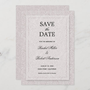 Floral Grey Lilac Save The Date