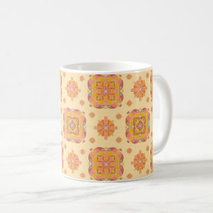 Floral Grid Ceramic Mug