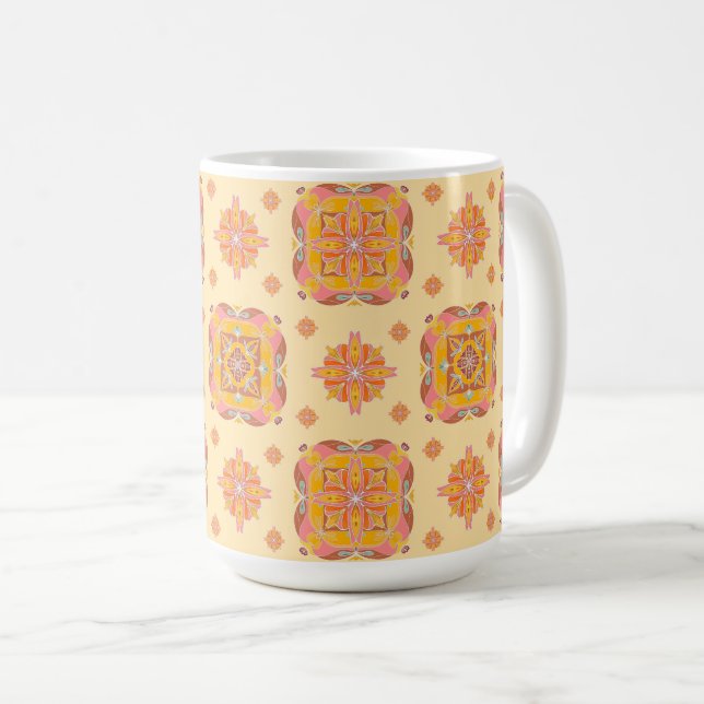 Floral Grid  Coffee Mug (Front Right)