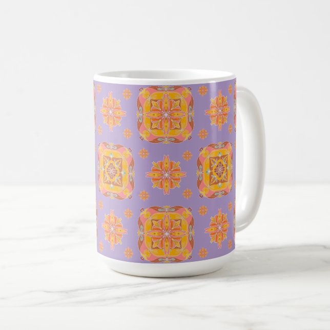 Floral Grid  Coffee Mug (Front Right)