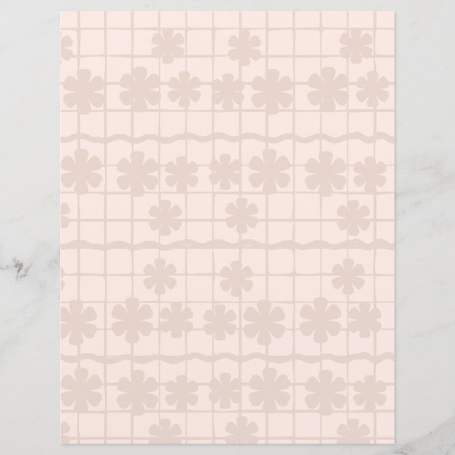 Floral Grid Scrapbook Paper (Front)