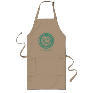 Floral Groove Apron, Turquoise Long Apron