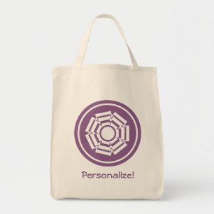 Floral Groove Bag, Eggplant Tote Bag
