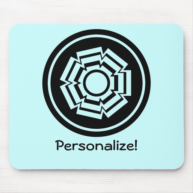 Floral Groove Mousepad, Black Mouse Mat (Front)