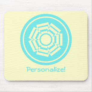 Floral Groove Mousepad, Turquoise Mouse Mat