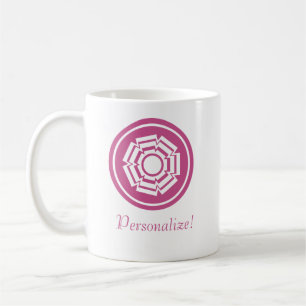 Floral Groove Mug, Magenta Coffee Mug