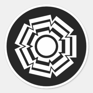 Floral Groove Stickers, Black Classic Round Sticker