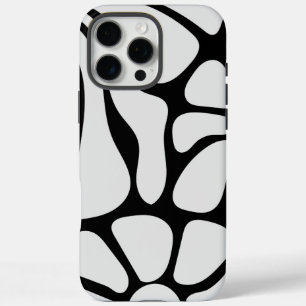 Floral Groovy Black and White iPhone 16 Pro Max Case