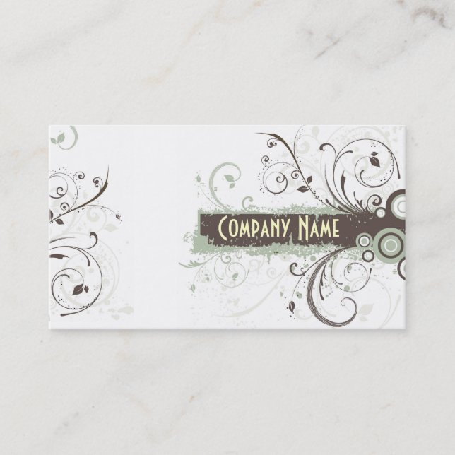 Floral Grunge Business Card (Front)
