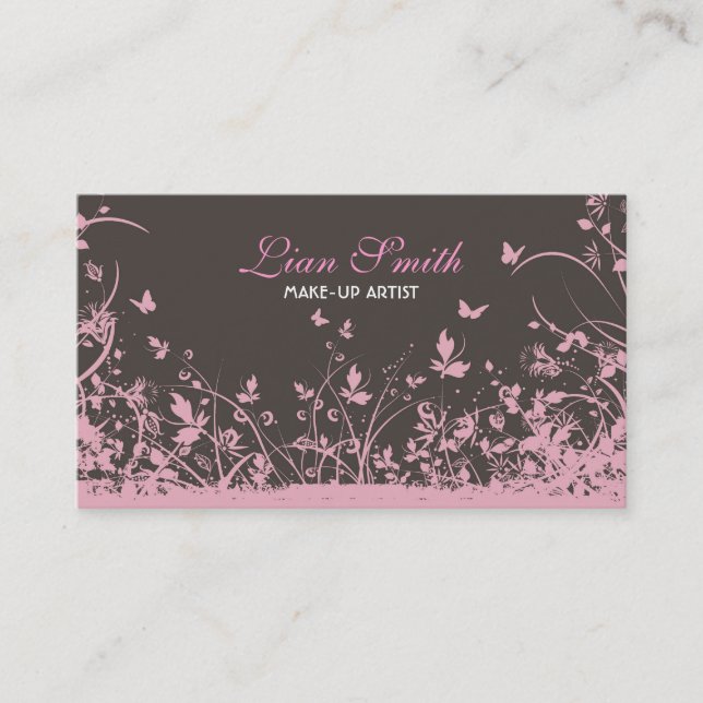 Floral Grunge Business Card (Front)