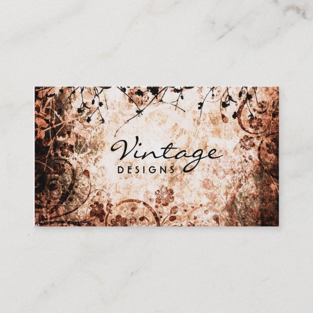 Floral Grunge Business Card (Front)