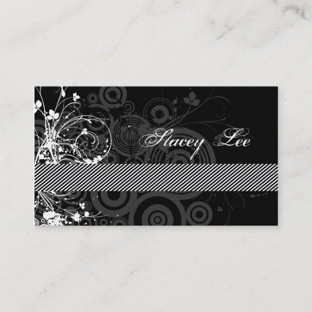 Floral Grunge Business Card (Front)