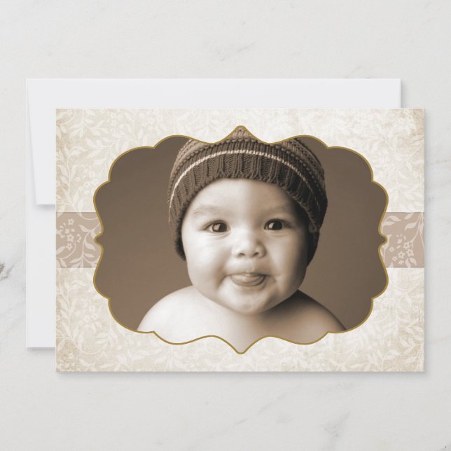 Floral Grunge Double Sided 2 Photo Holiday Card (Front)