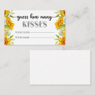 Floral guess how many kisses bridal game enclosur enclosure card