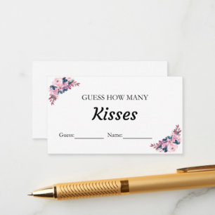 Floral Guess How Many Kisses Bridal Shower Game Enclosure Card