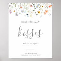 Floral Guess How Many Kisses Bridal Shower Game 