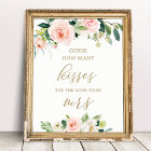 Floral Guess How Many Kisses Bridal Shower Game