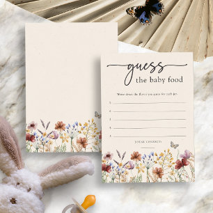 Floral Guess The Baby Food Card