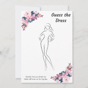 Floral Guess the Dress Bridal Shower Game Cards