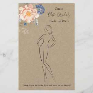 Floral Guess The Dress Bridal Shower Game  Flyer