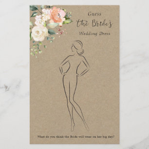 Floral Guess The Dress Bridal Shower Game  Flyer