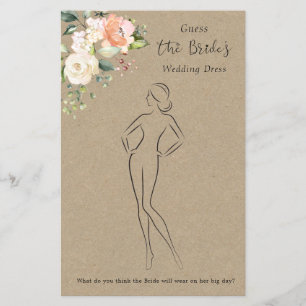 Floral Guess The Dress Bridal Shower Game Stat