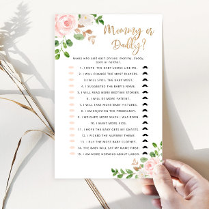 Floral Guess Who Said It Mummy or Daddy game