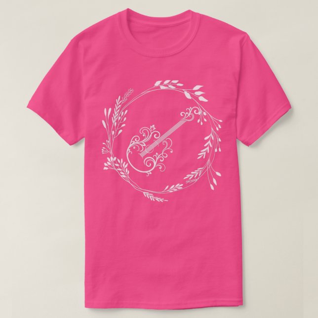 Floral Guitar1  T-Shirt (Design Front)
