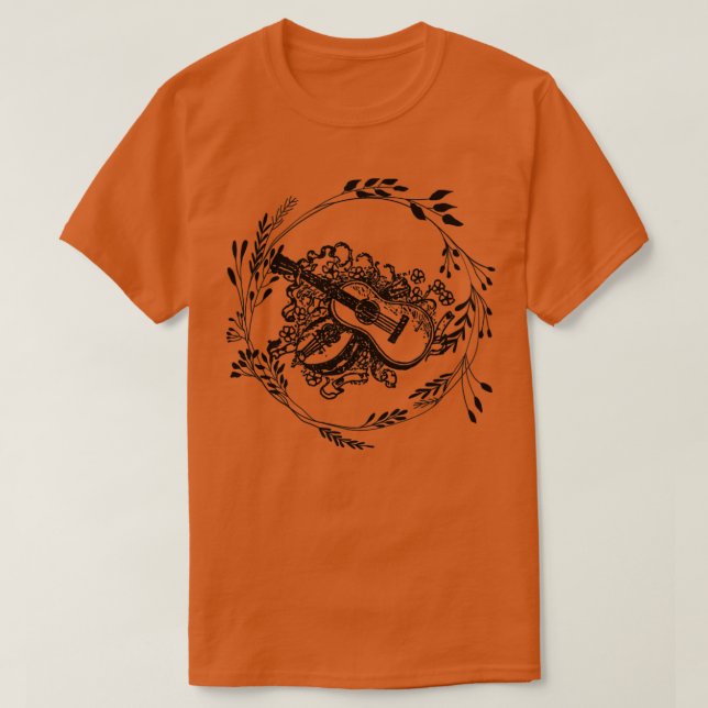 Floral Guitar2  T-Shirt (Design Front)