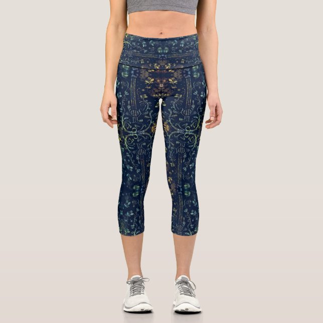 Floral Guitar Capri Leggings (Front)